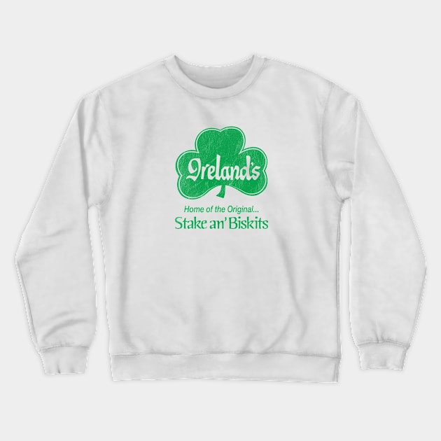 Ireland's Restaurant Green Worn Crewneck Sweatshirt by Wright Art